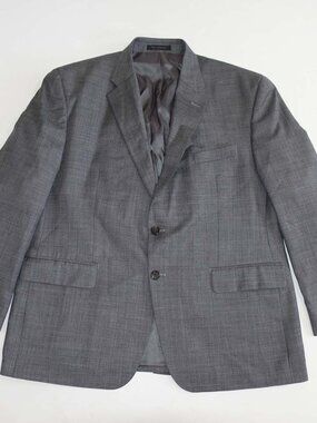 Chaps Men's Suit Jacket Size 44 Short Medium Gray 100% Wool 2 Button Blazer 44S